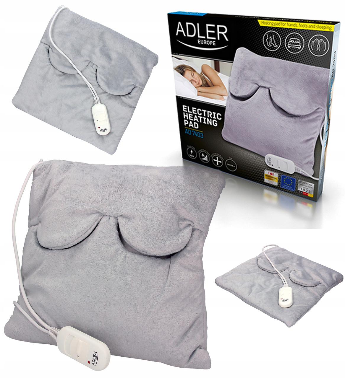 Електроподушка Adler AD 7403 — 40×30 см, з регулятором температури, тепловий ефект