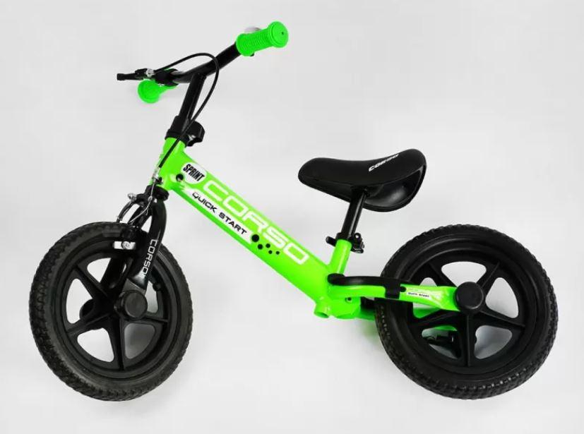 Велосипед для ребенка без педалей, беговелик зеленый, детский беговел велобег corso биговел велобалансир - фото 8 - id-p1855547150