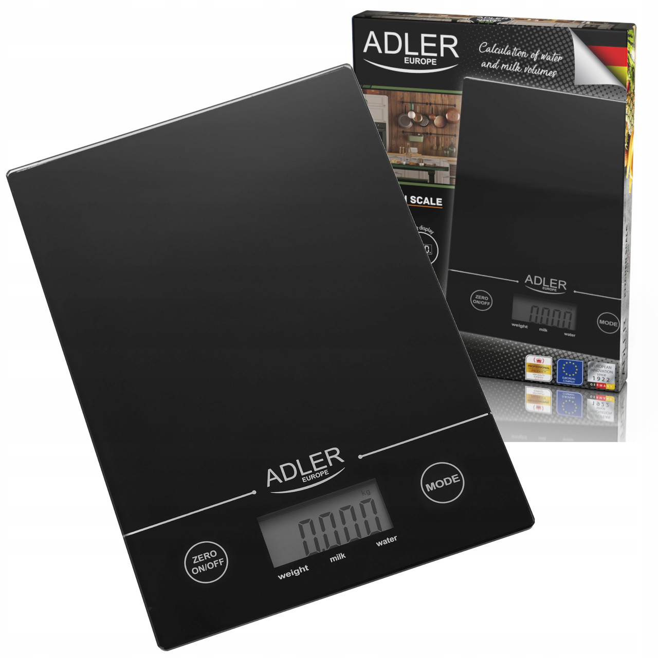 Ваги кухонні електронні Adler AD 3138 b — до 5 кг, сенсорні, LCD, точність 1 г, фото 1