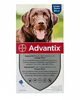 Капли Advantix Bayer от блох и клещей для собак весом 25 40 кг, 4 пипетки по 4 мл.