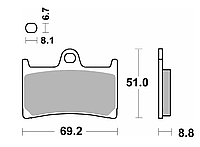 Тормозные колодки SBS 634DS2