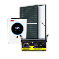 Сонячна електростанція 5.6кВт з гібридним інвертором і сонячною батареєю 410В