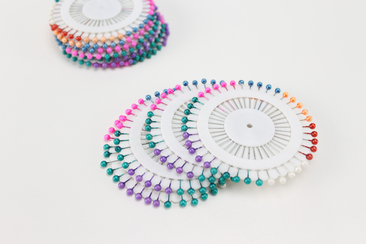 Булавки кравецькі з різнобарвною головкою, 40 шт БУ-11, фото 1