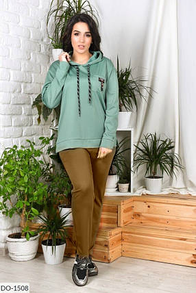 Комфортний жіночий костюм двійка, тканина "Трикотаж+Кукурудзка" 52 розмір, фото 1