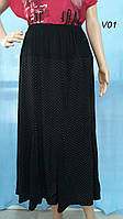 Спідниця жіноча довга в дрібний горох батальна розміри 56-64, колір чорний