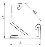 Профіль для світлодіодної стрічки ЛПУ17 (2 м) анодований з розсіювачем, фото 3