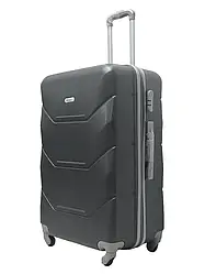 Валіза велика пластикова на колесах Milano bag 147M розмір L: 76×51×31 см, сіра