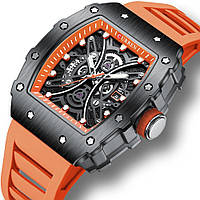 Годинник оригінальний літній чоловічий наручний кварцовий на силіконовому ремінці Curren 8438 ударостійкий стильний