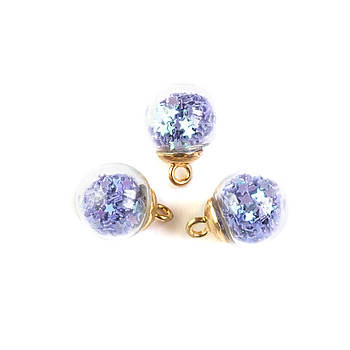 Склянна кулька підвіска фіолетовий 1шт 22*16мм STK026