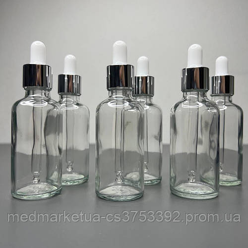 Купить Стеклянный флакон с пипеткой 50 мл, цена 35 ₴ — Prom.ua (ID ...