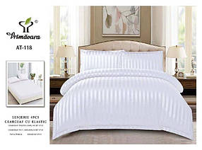 Євро комплект постільної білизни Primavara-білий