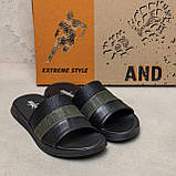 Літні чоловічі шкіряні шльопанці Jordan чорні спортивні з натуральної шкіри на літо взуття *J2/3х літо*, фото 2