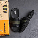 Літні чоловічі шкіряні шльопанці Jordan чорні спортивні з натуральної шкіри на літо взуття *J2/3х літо*, фото 5