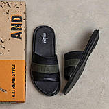 Літні чоловічі шкіряні шльопанці Jordan чорні спортивні з натуральної шкіри на літо взуття *J2/3х літо*, фото 6