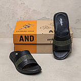 Літні чоловічі шкіряні шльопанці Jordan чорні спортивні з натуральної шкіри на літо взуття *J2/3х літо*, фото 7