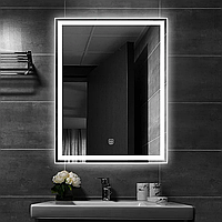 Дзеркало настінне для ванної з підсвічуванням вологостійке Преміум Комплектація  60*40 см.