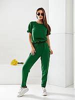 Женский летний костюм двойка /спортивный костюм арт. 473 зеленый/ трава