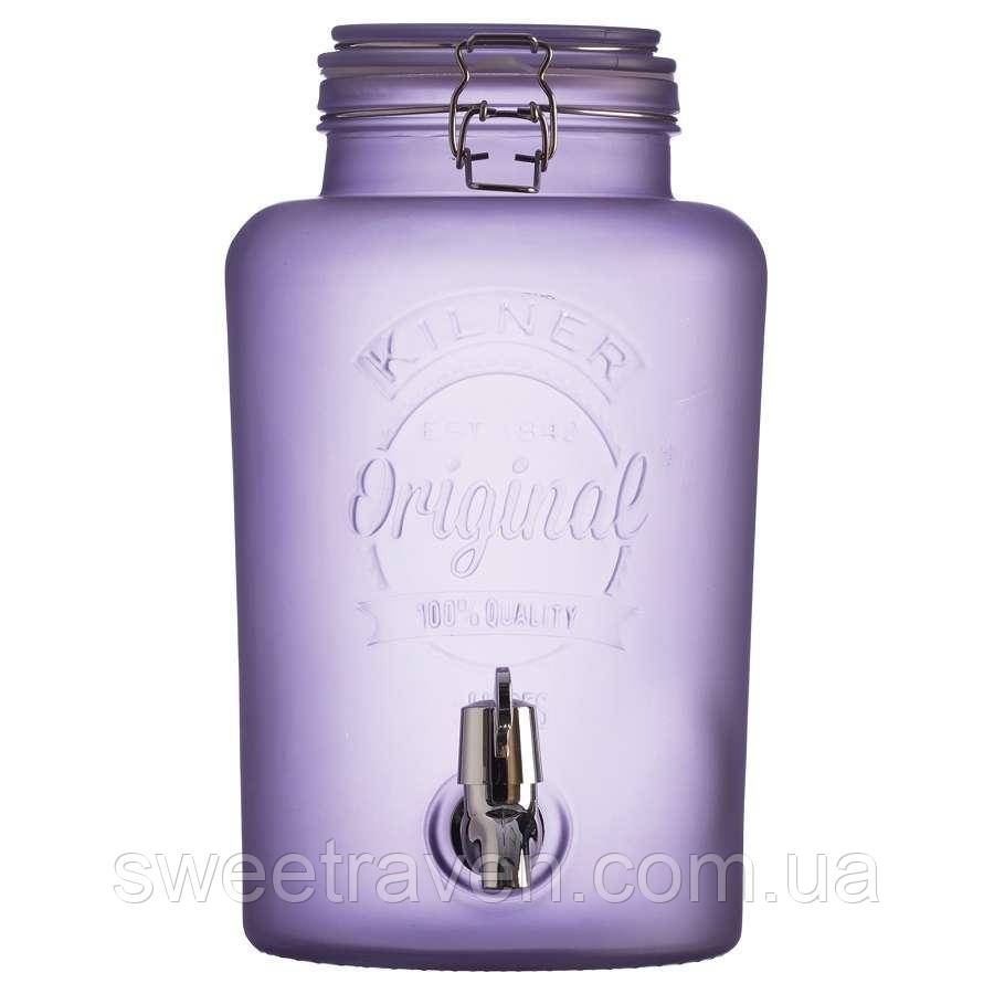 Лимонадниця Kilner (Диспенсер для лимонаду) 5 л. (Срібний кран з нержавіючої сталі)