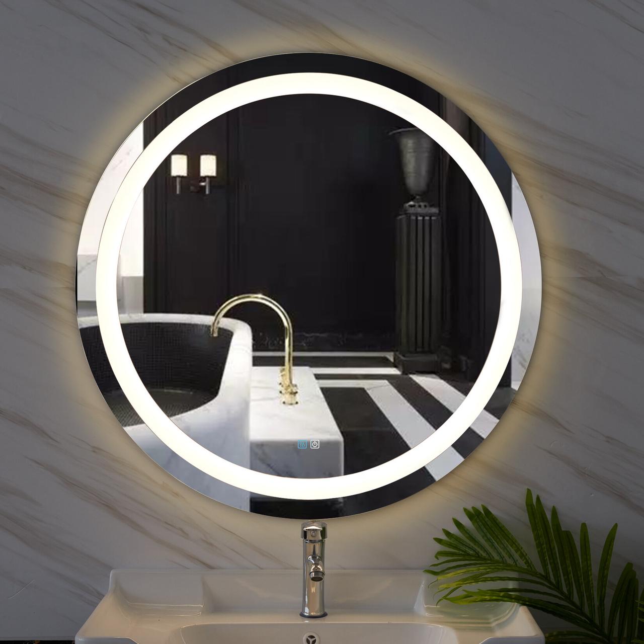 Кругле дзеркало з підсвічуванням для ванної 450 мм. Дзеркало у ванну з контурним підсвічуванням