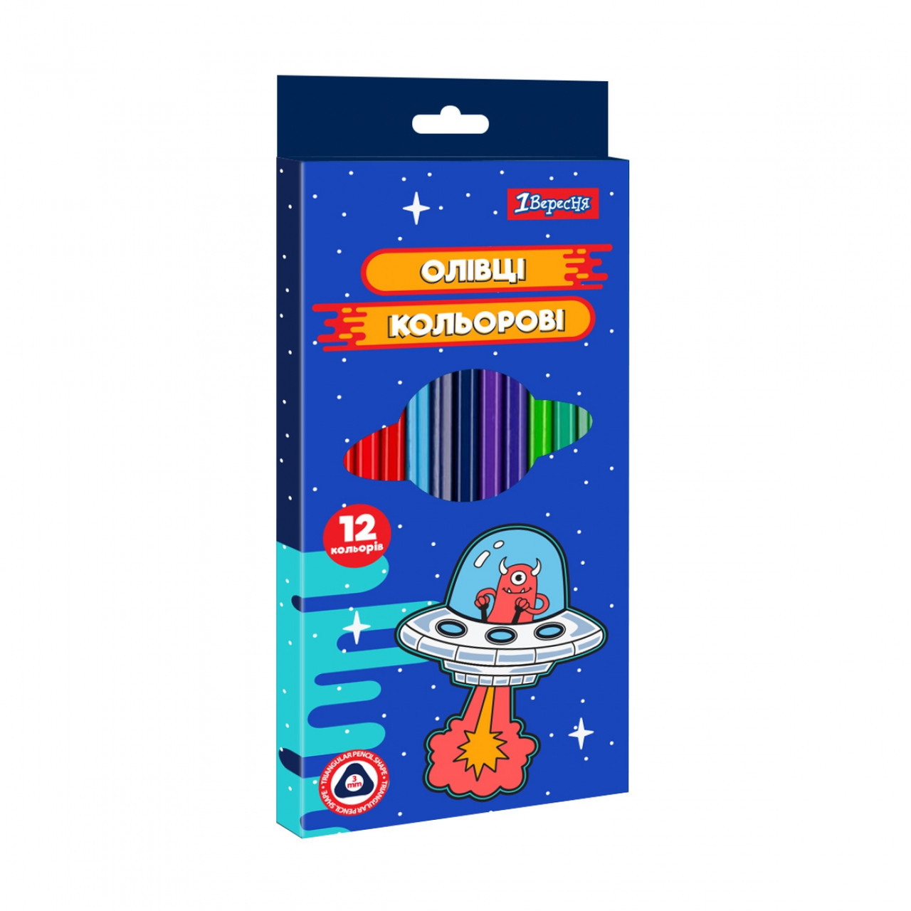 Олівці кольорові 1 Вересня 12 кол Space (290704), фото 1