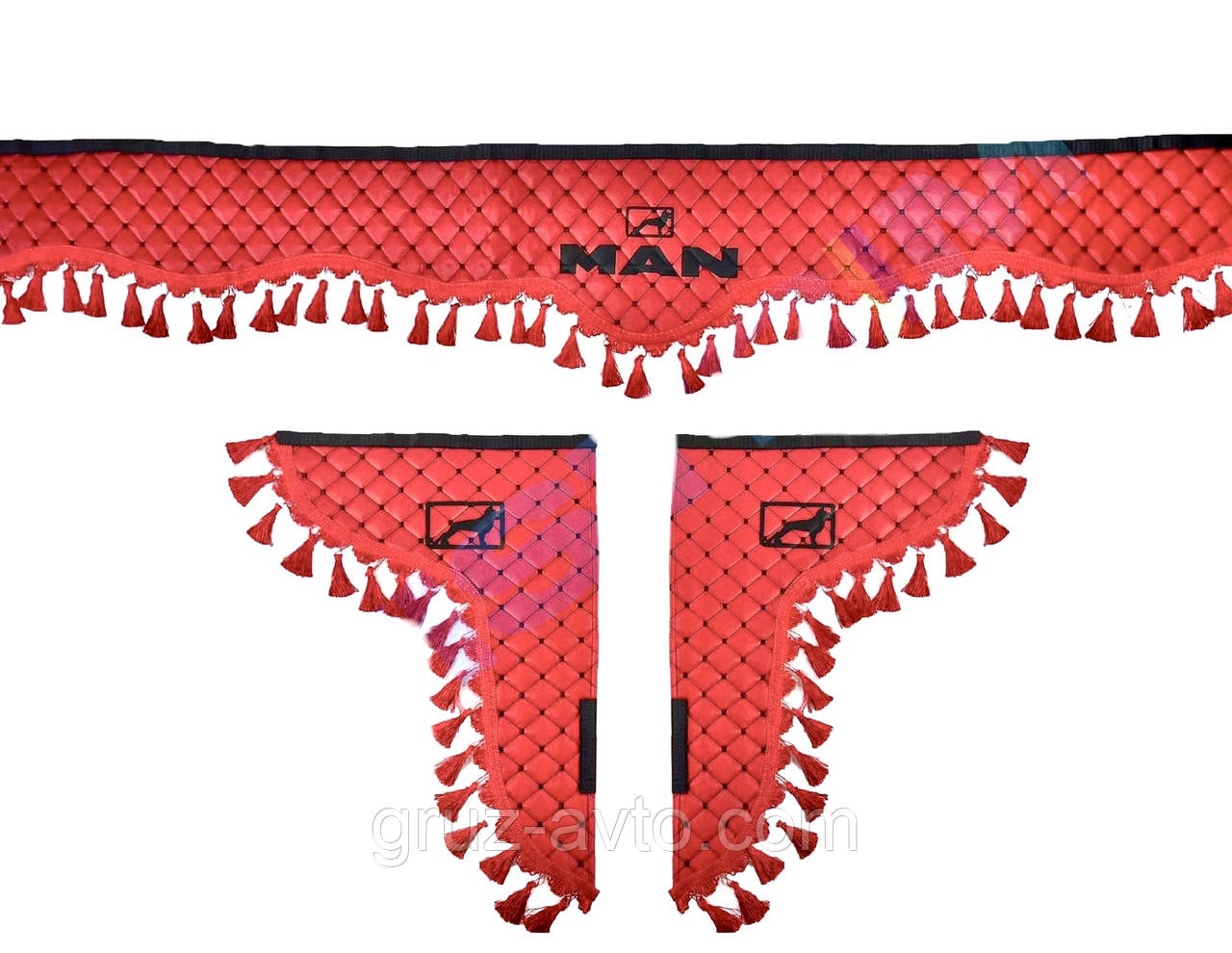 Штори преміум в кабіну MAN МАН (лобове скло-1 і бічні-2 світловідбиваючий логотип