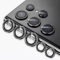 Защитное стекло на камеру DK Lens Metal Ring Eagle Eye для Samsung Galaxy S23 Ultra (S918) (black)