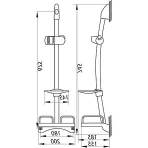 Стійка для душу ZERIX L106TP з мильницею (без шланга та лійки) (LL1760), фото 3