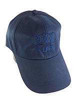 Кепка мужская синяя с липучкой Audi Бейсболка однотонная ауди Автомобильные летние кепки