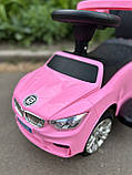 Каталка-толокар з батьківською ручкою BMW M 3503B, Рожевий, фото 7