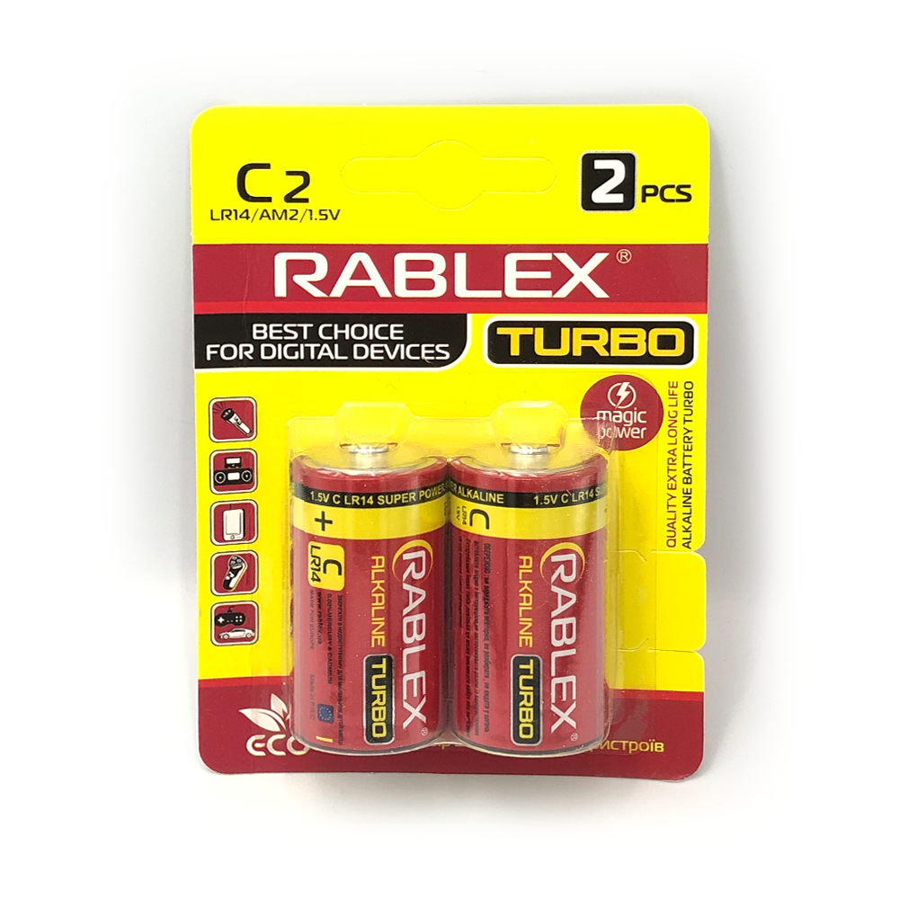 Батарейки C (LR14) Rablex Turbo Alkaline (2шт.)