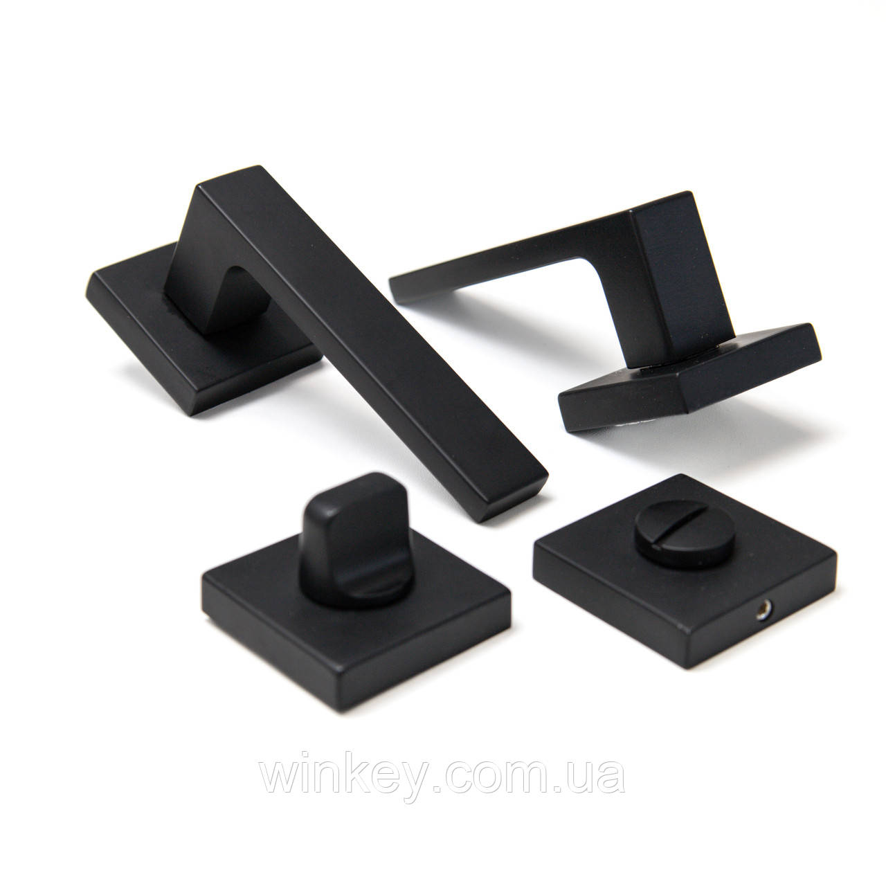 Ручка міжкімнатна TRION FLASH с накладками WS 49 BLACK, фото 1