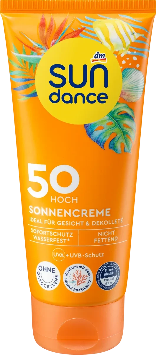 Сонцезахисний крем для обличчя та зони декольте SUNDANCE Sonnencreme LSF 50, 100 мл