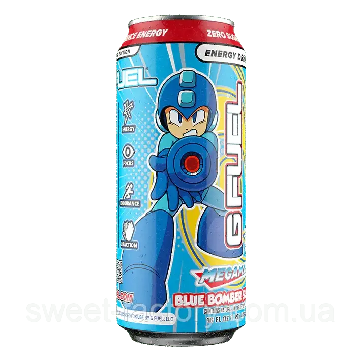 Енергетик Gfuel Megaman Blue Slushee Без цукру 473ml, фото 1