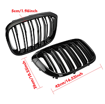 Решітка ноздрі BMW (БМВ) X3 X4 series G01 G08 G02 (2018-2023) - Глянець 2 ребра (DA-21162), фото 5