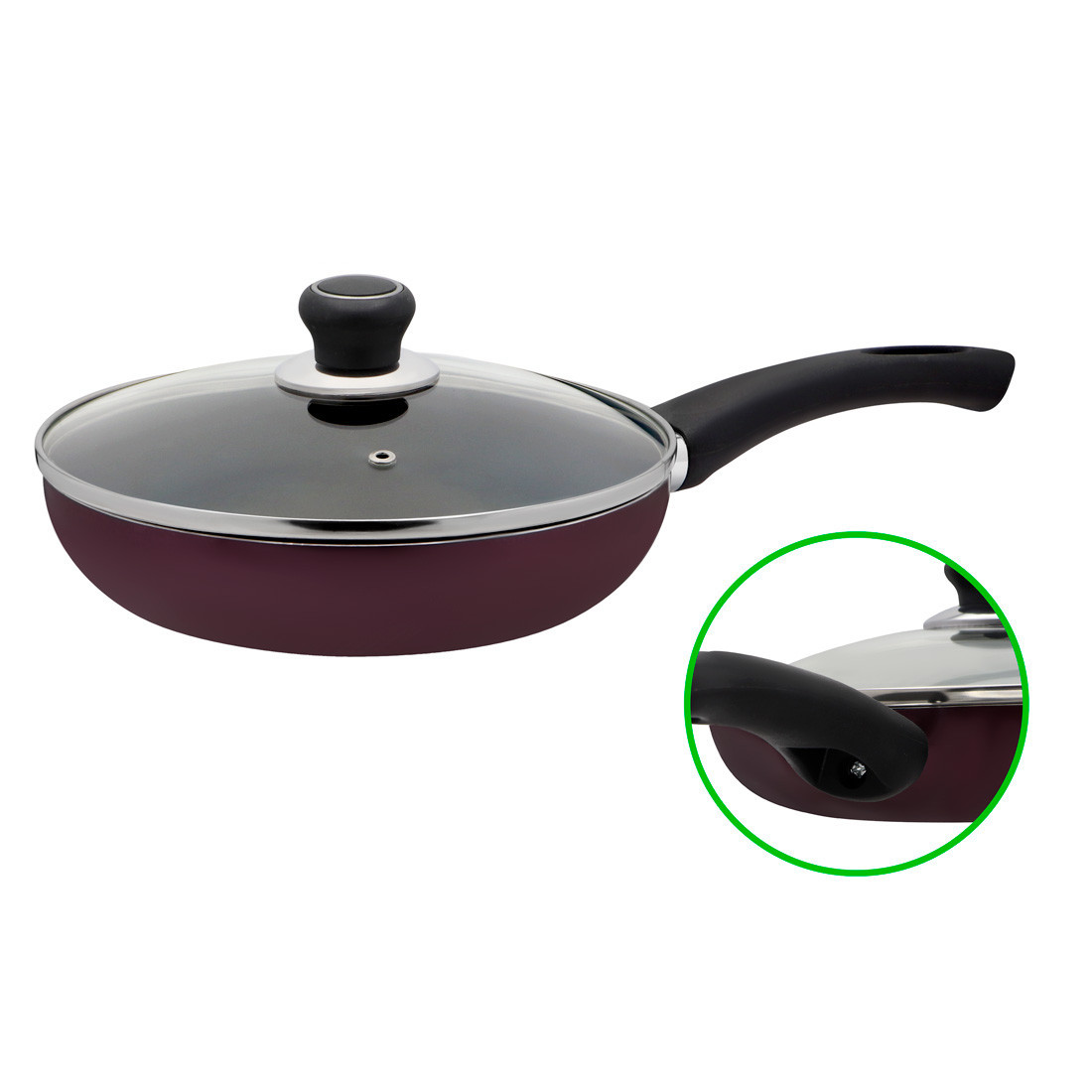 Сковорода з тефлоновим покриттям D 26 Пурпур PN-26W, фото 1