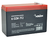 Тягова акумуляторна батарея MERLION 6-DZM-7 12V 7Ah F2 (150x65x95(100), фото 4