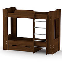 Двоярусне ліжко з ящиком Твікс-2, Компаніт, Горіх екко