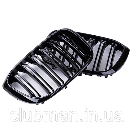 Решітка ноздрі BMW (БМВ) X3 X4 series G01 G08 G02 (2018-2023) - Глянець 2 ребра (DA-21162), фото 1