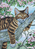 А3-К-1221 Весна пришла, набор для вышивки бисером картины с котом