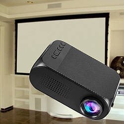 Портативний міні проектор для будинку Projector LED YG320 чорний з динаміком домашній лід проектор