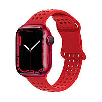 DR Ремешок силиконовый Hoco iWatch WA08 honeycomb 42/ 44/ 45/ 49mm big red