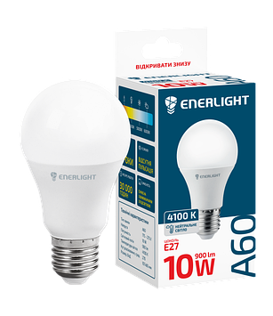 LED лампа світлодіодна ENERLIGHT A60 10W 4100K E27 (A60E2710SMDNFR)