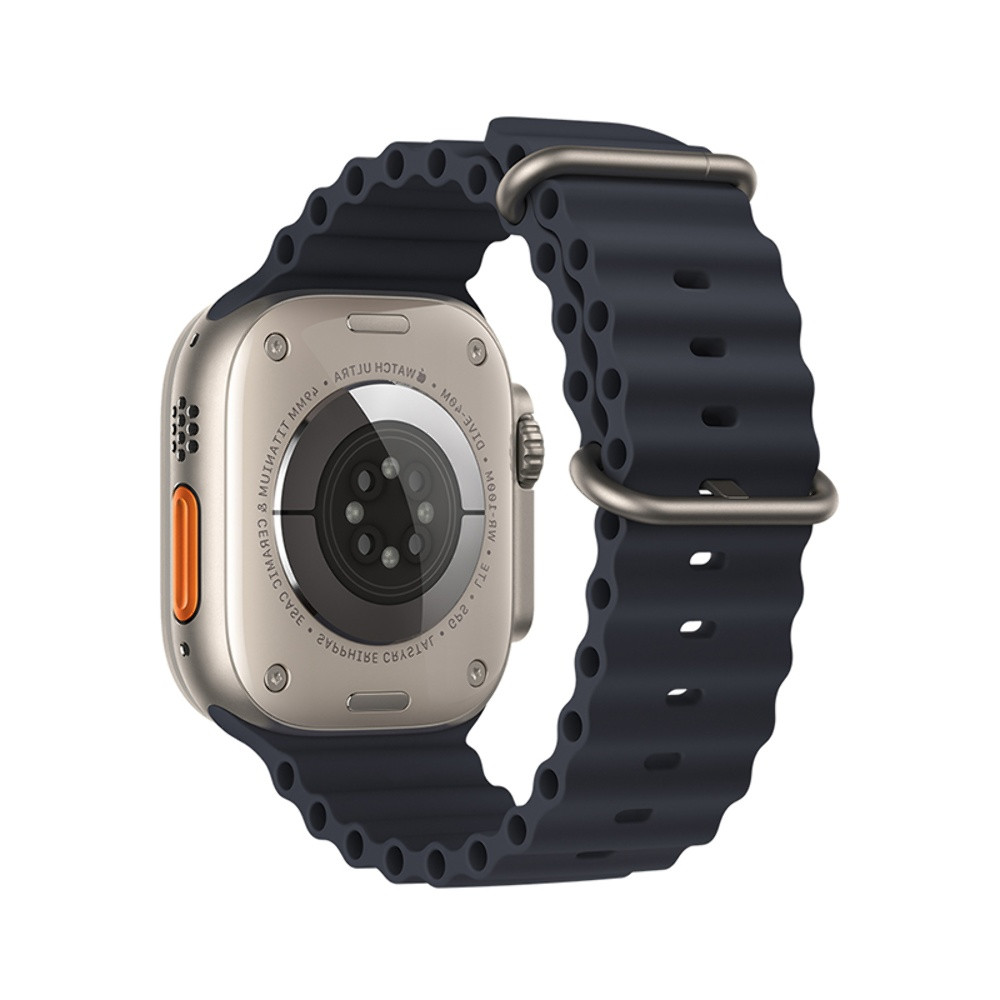 DR Ремінець силіконовий Hoco iWatch WA12 marine double buckle 42/ 44/45 mm midnight blue, фото 1