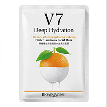 Тканинна вітамінна маска для обличчя з екстрактом цитрусу Bioaqua V7 Deep Hydration, 30 г