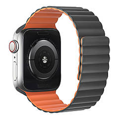 DR Ремінець силіконовий Hoco iWatch WA07 magnetic 38/40/ 41 mm grey orange