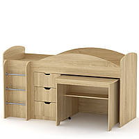 Двоярусне ліжко з викоченим столом Універсал, Компаніт, Дуб сонома