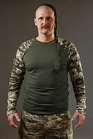 Військова футболка з довгим рукавом, тактичний рашгард, убакс піксель