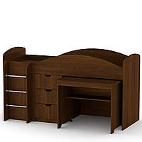 Двоярусне ліжко з викоченим столом Універсал, Компаніт, Горіх екко