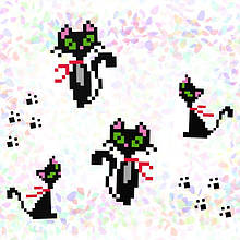 Кішки Флізелін пришивний водорозчинний з малюнком Confetti K-104