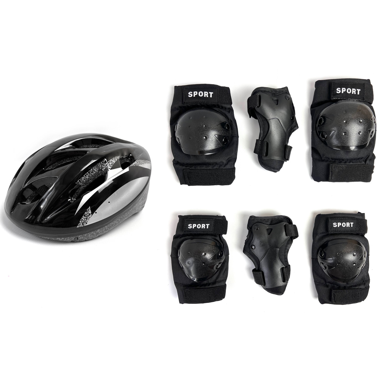 Дитячий шолом та захист наколінники налокотники зап'ястя, набір захисту для роликів катання TK Sport, фото 1